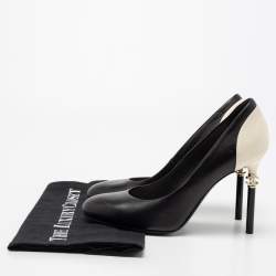 Pre Owned Chanel Black/Beige Leather Round Toe CC Pumps Size 38