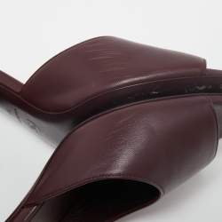 Chanel Burgundy Leather CC Slide Sandals Size 38