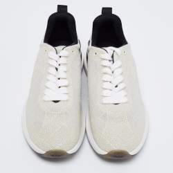 مملوكة مسبقًا حذاء رياضي شانيل قماش وشبك أسود / أبيض عنق منخفض مقاس 37.5