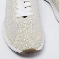 مملوكة مسبقًا حذاء رياضي شانيل قماش وشبك أسود / أبيض عنق منخفض مقاس 37.5