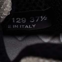 مملوكة مسبقًا حذاء رياضي شانيل قماش وشبك أسود / أبيض عنق منخفض مقاس 37.5