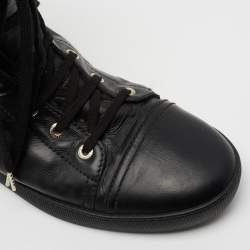 Chanel Black Leather CC Ankle Boots Size 41 