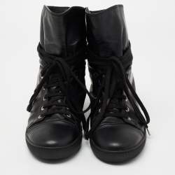Chanel Black Leather CC Ankle Boots Size 41 