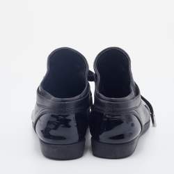 Pre Owned Chanel Black Patent And Leather Low Top Sneakers Size 37.5