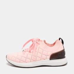 Chanel Light Pink Knit Fabric CC Lace Up Low Top Sneakers Size 36 Chanel |  TLC