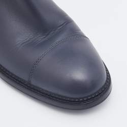 Chanel Grey Leather Chelsea Ankle Boots Size 38
