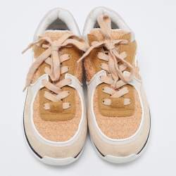 Pre Owned حذاء رياضي شانيل سي سي سويدي وتويد متعدد الألوان بعنق منخفض مقاس 39