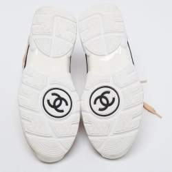 Pre Owned حذاء رياضي شانيل سي سي سويدي وتويد متعدد الألوان بعنق منخفض مقاس 39