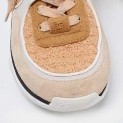 Pre Owned حذ اء رياضي شانيل سي سي سويدي وتويد متعدد الألوان بعنق منخفض مقاس 39