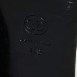 مملوكة مسبقًا Chanel  White/Black Leather  CC Cap toe Ballet Flats Size 41