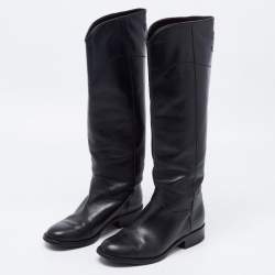 chanel black patent leather boots