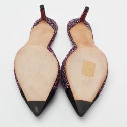 Pre Owned Chanel Multicolor Tweed And Canvas Mules Size 36
