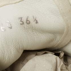 Pre Owned Chanel White Canvas and Rubber Low Top Sneakers Size 36.5