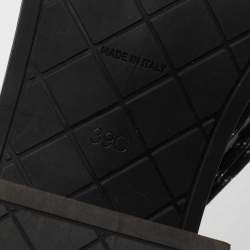 Pre Owned Chanel Black/White Rope CC Thong Sandals Size 39