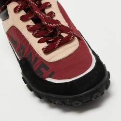 Pre Owned Chanel Multicolor Suede and Nylon CC Sneakers Size 37.5