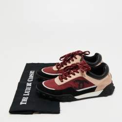 Pre Owned Chanel Multicolor Suede and Nylon CC Sneakers Size 37.5