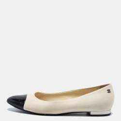 Chanel Patent Leather Two-Tone Flats