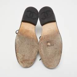 Pre Owned Chanel Multicolor Patent Leather Lace-up Oxfords Size 38.5