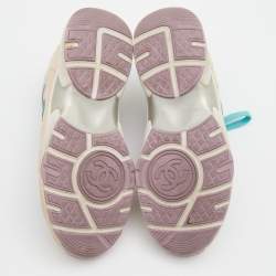 Chanel Multicolor Leather and Fabric CC Low Top Sneakers Size 36.5