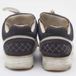Pre Owned Chanel Multicolor Leather and Fabric CC Interlocking Logo Low Top Sneakers Size 37.5