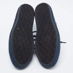 مملوكة مسبقًا Chanel Navy Blue Quilted Nylon and Leather CC Low Top Sneakers Size 37 