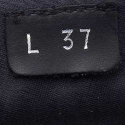 Pre Owned Chanel Black/Navy Blue Stretch Fabric Slip On Sneakers Size 37