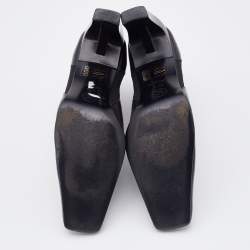 Chanel Black Leather Square Toe Ankle Chelsea Boots Size 37.5