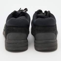 مملوكة مسبقًا Chanel Black Nylon and Suede CC Low Top Sneakers Size 38