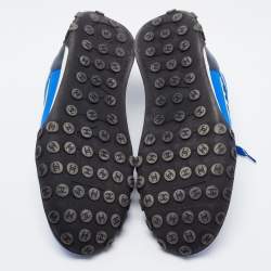 Pre Owned Chanel Blue Mesh, Leather and Nylon CC Low Top Sneakers Size 39