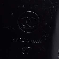 Chanel Black/Silver Fabric, Mesh and Leather CC Slingback Flat Sandals Size 37