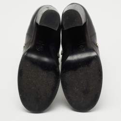 Chanel Black Leather Charm Ankle Boots Size 38