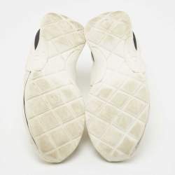 Pre Owned Chanel White Fabric Sock Sneakers Size 37