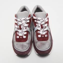 Pre Owned Chanel Multicolor Suede and Fabric CC Low Top Sneakers Size 37.5