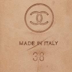 Pre Owned Chanel Beige Suede Camelia Pumps Size 38