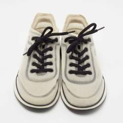 Chanel Grey/Black Mesh Lycra CC Sneakers Size 39