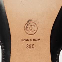 Chanel Gold Leather Camellia Toe Ring Sandals Size 36