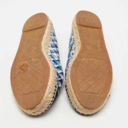 Pre Owned Chanel Two Tone Tweed  CC Espadrille Flats Size 40
