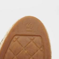 Pre Owned Chanel Two Tone Tweed  CC Espadrille Flats Size 40