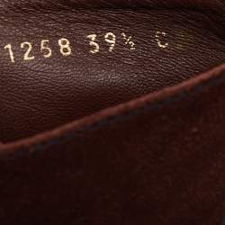 Chanel Burgundy Suede Chain Wedge Boots Size 39.5