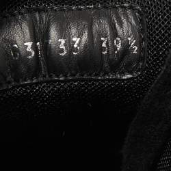 Pre Owned Chanel Black/White Leather High Top Sneakers Size 39.5 