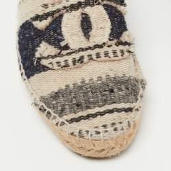 Chanel Tricolor Tweed CC Espadrille Flats Size 36