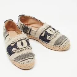 Chanel Tricolor Tweed CC Espadrille Flats Size 36