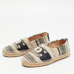 Chanel Tricolor Tweed CC Espadrille Flats Size 36