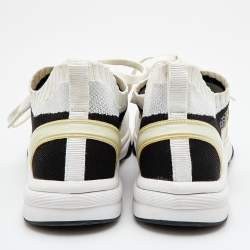 Pre Owned Chanel Multicolor Knit Fabric and Suede CC Trainer Low Top Sneakers Size 41