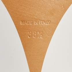 Pre Owned Chanel White Leather Logo Chain Link Slip On Loafers Size 38.5