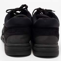 Pre Owned Chanel Black Suede and Nylon CC Sneakers Size 41