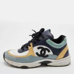 Chanel Multicolor Leather CC Low Top Sneakers Size 38 Chanel