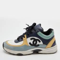 Chanel Multicolor Leather CC Low Top Sneakers Size 38