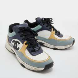 Chanel Multicolor Leather CC Low Top Sneakers Size 38