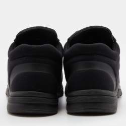 Chanel Black Neoprene Fabric CC Low Top Sneakers Size 38